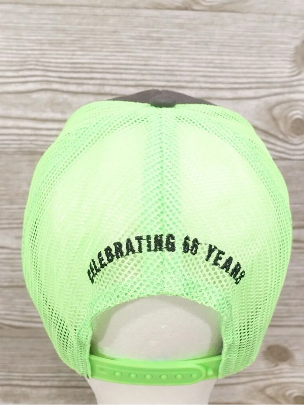 Kids Trucker Hat in Charcoal and Neon Green